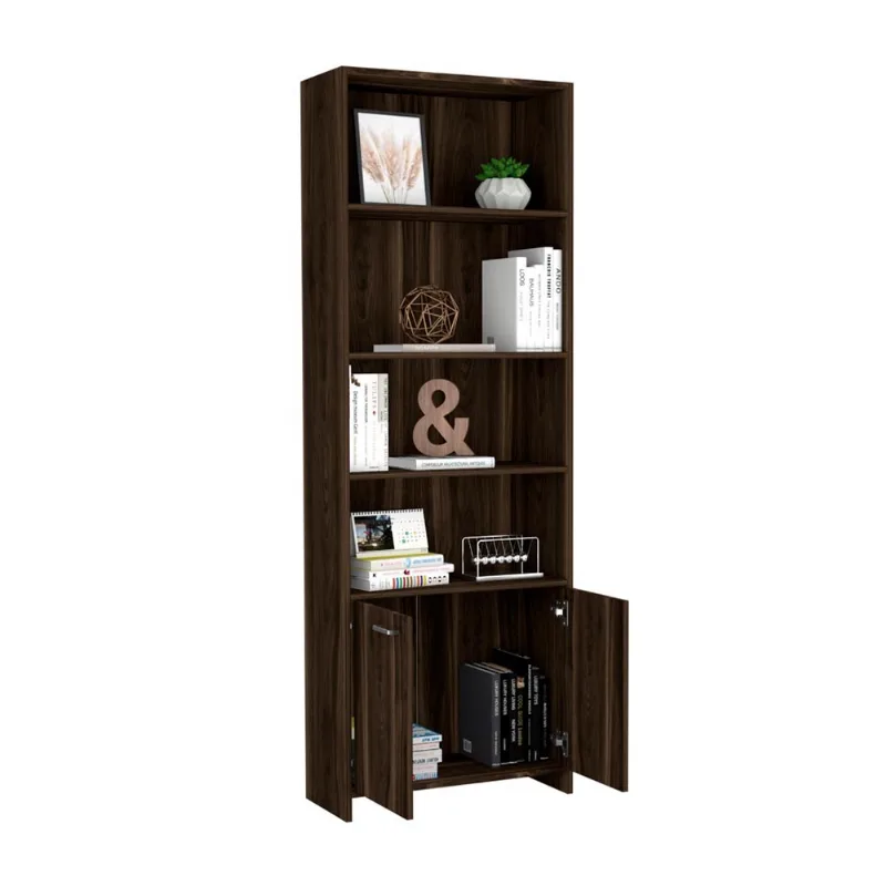 Biblioteca Melamina Habano 180cm Tuhome con Puertas