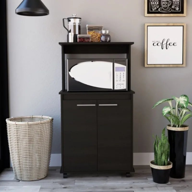 Mueble Bajo Microondas Manchester 2 Puertas Melamina Wengue Tuhome
