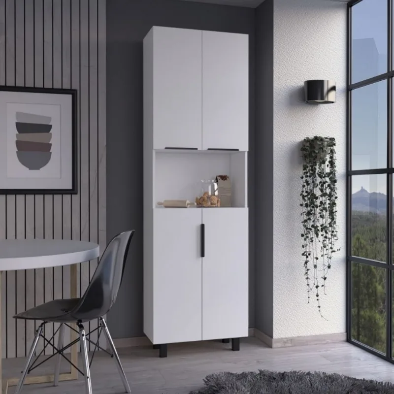 Alacena de Cocina Tuhome Multiusos Oshawa 4 Puertas Blanco Marquez