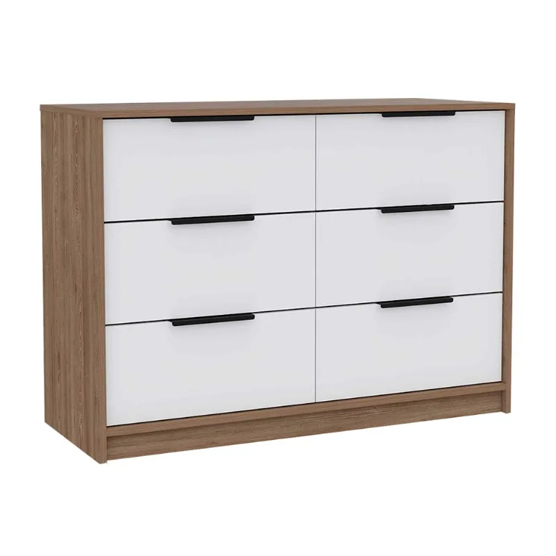 Cómoda Melamina Tuhome Modelo Kaia Blanco con 4 Cajones y 2 Puertas