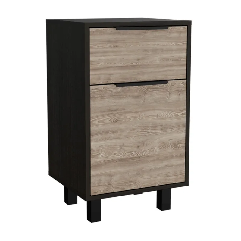 Velador Kaia 1 cajón 1 puerta Melamine Wengue Tuhome