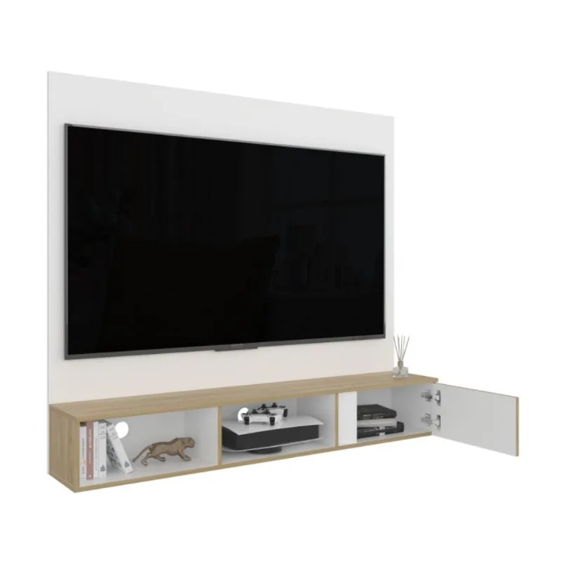 Panel de TV 65" Dassel 1 Puerta Blanco Fresno