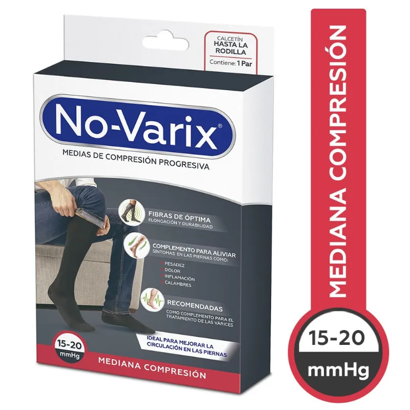 Calcetín de Compresión No-varix Media Talla M Hombre Azul Par