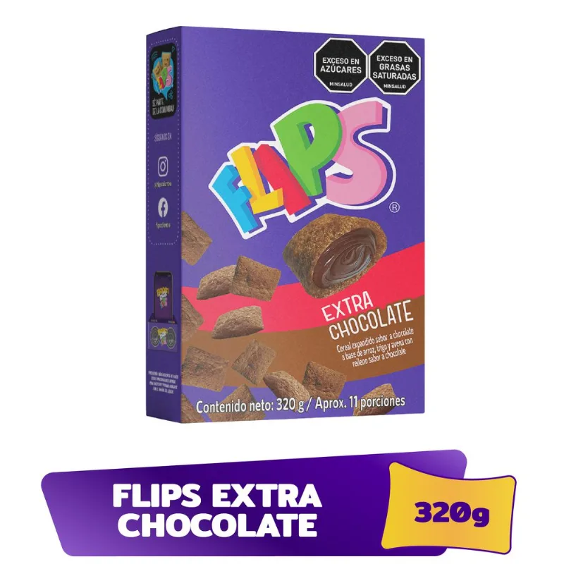 Cereal FLIPS relleno extra chocolate (320 gr)