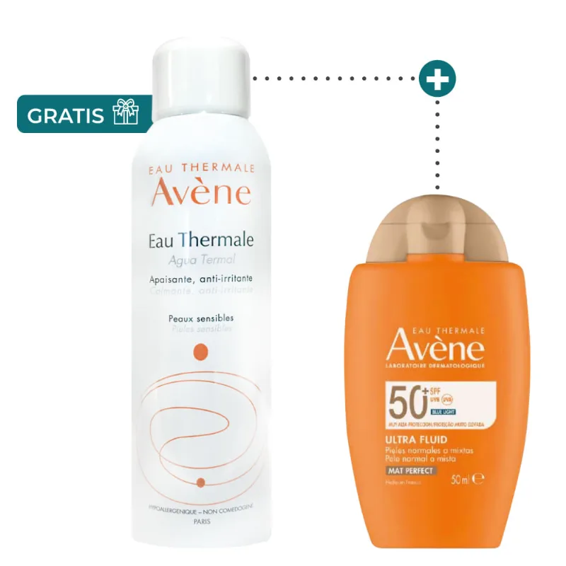 Kit Exclusivo Medipiel: Ultra-Fluid Tt Mat Perfect 50+ 50ml + Agua Termal 150ml - Avéne Kit
