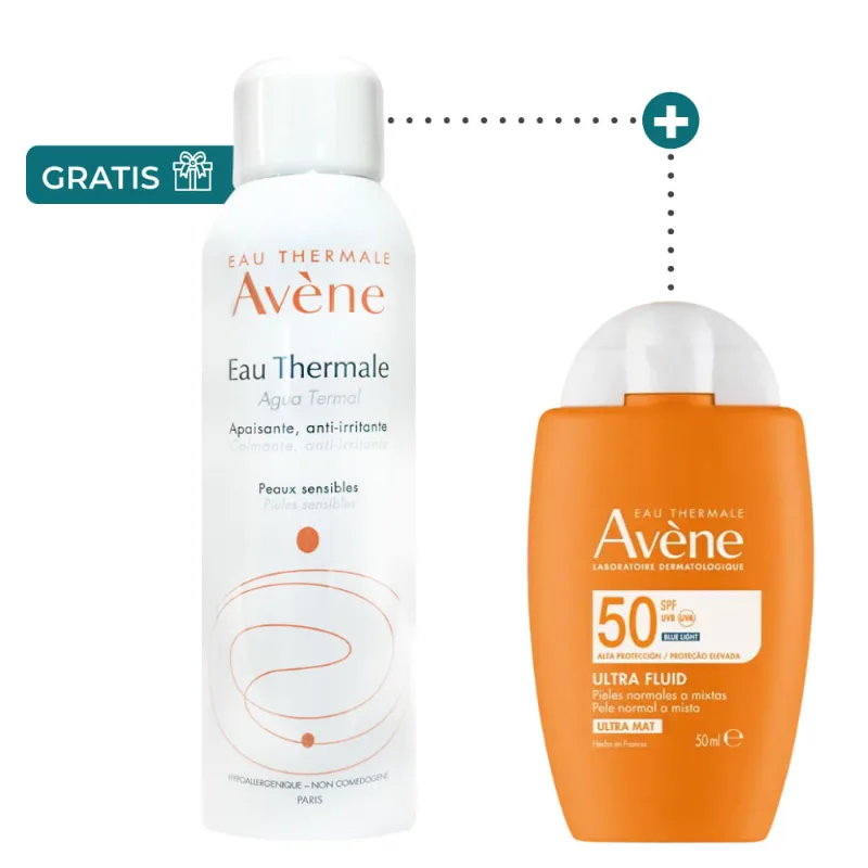 Kit Exclusivo Medipiel: Ultra-Fluid Ultra Mat 50+ 50ml + Agua Termal 150ml - Avéne Kit