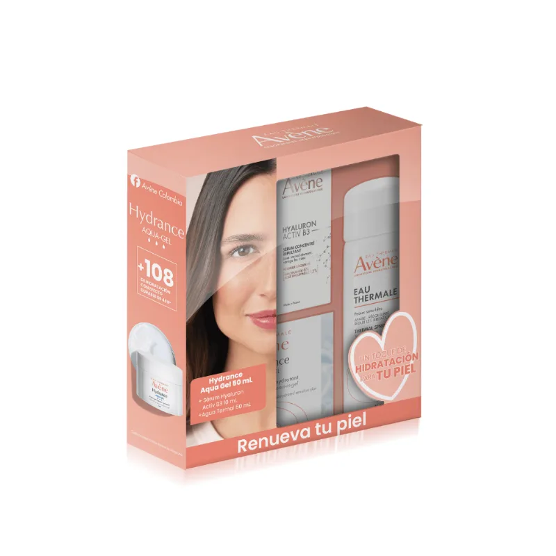 Kit Hydrance Aqua Gel Crema Hidratante 50ml + Agua Termal 50ml + Hyaluron Activ B3 Serum Concentrado Voluminizador - Avene Kit