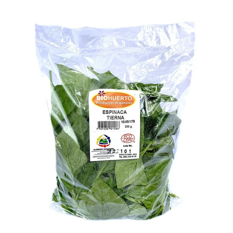 ESPINACA TIERNA ORGANICA 250 gr