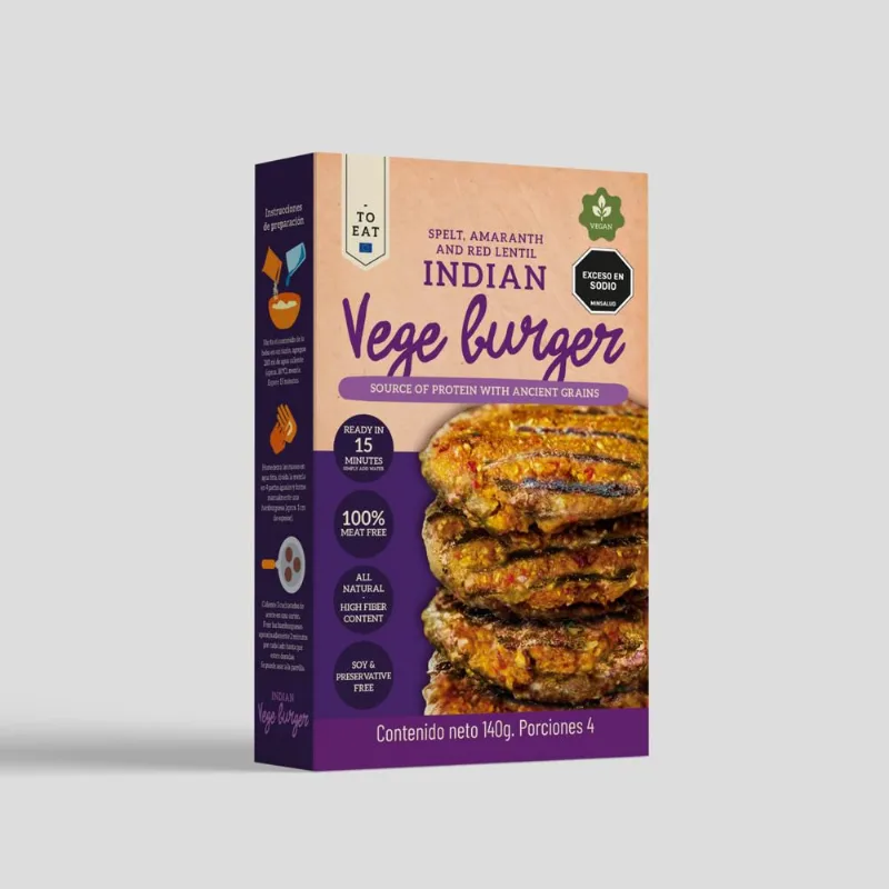 Mezc Hamburg Amaranto Lenteja TO EAT MARCA EXCLUSIVA (140 gr)