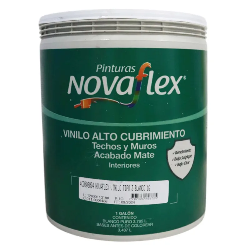 Vinilo techo/muro tipo 3 blanco x1gal Novaflex