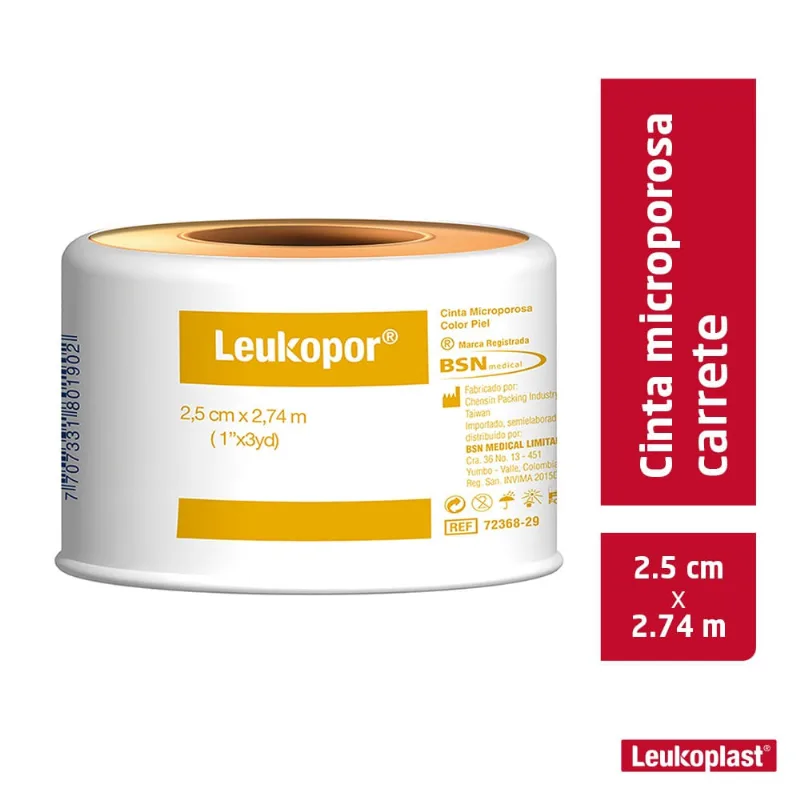 Micropore Leukopor Color Piel Bsn Medical 2.5 Cm X 2.74 M Und