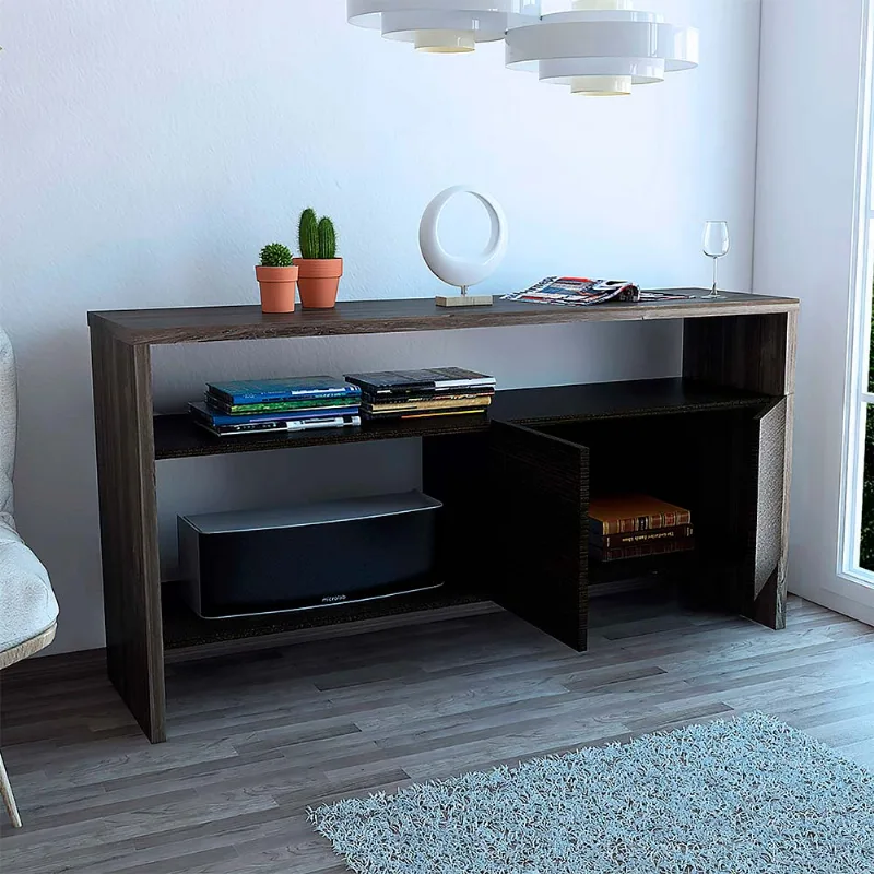 Estante de Melamina Tuhome Bellagio Negro de 120cm