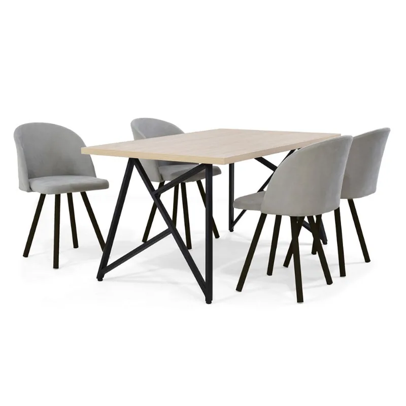Comedor 4 sillas 144x90x73 cm Málaga Sevilla Hogar Venecia