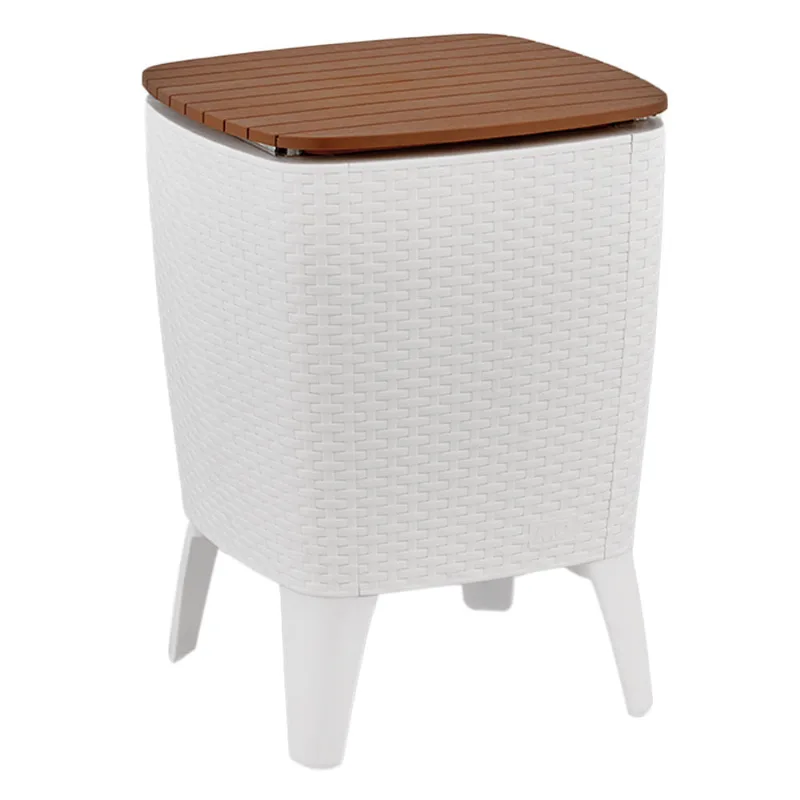 Mesa hielera caramelo/blanco