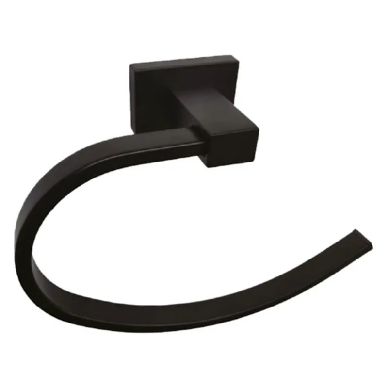 Toallero aro Rubo negro mate 15x7x8cm Stretto 1538661