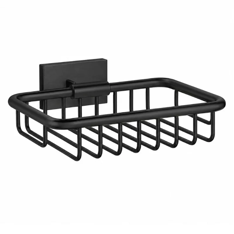 Jabonera Rubo negro mate 15x2x8cm Stretto 1538663