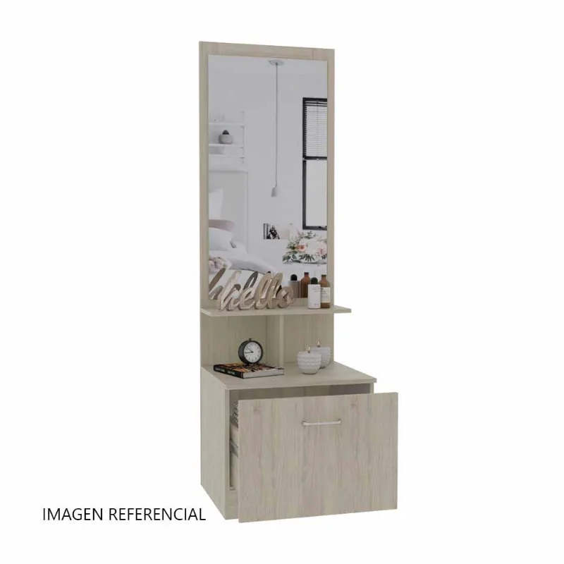 Velador Multifuncional Z54 Melamine Tuhome Gris Cálido