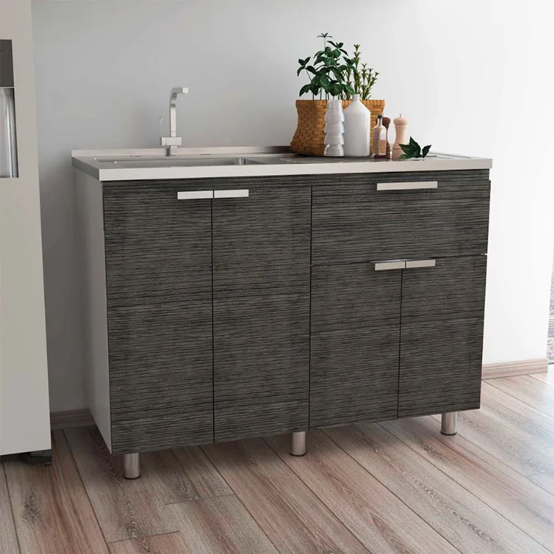 Mueble bajo con lavadero Fendi Roble Gris y Blanco Tuhome
