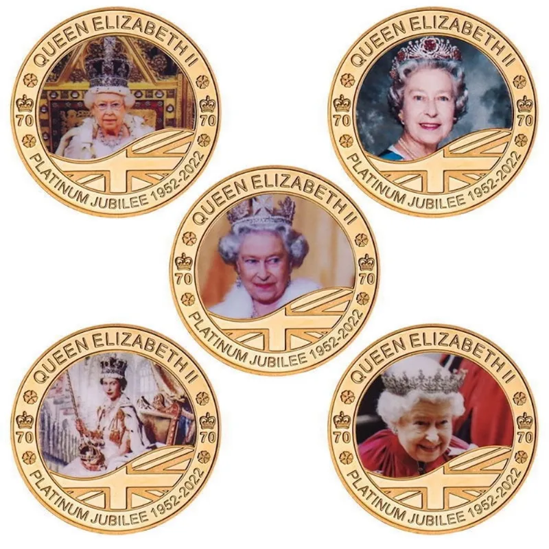Moeda British Queen Elizabeth Anime, Liga De 4 Cm, 100 G (5 Unidades)