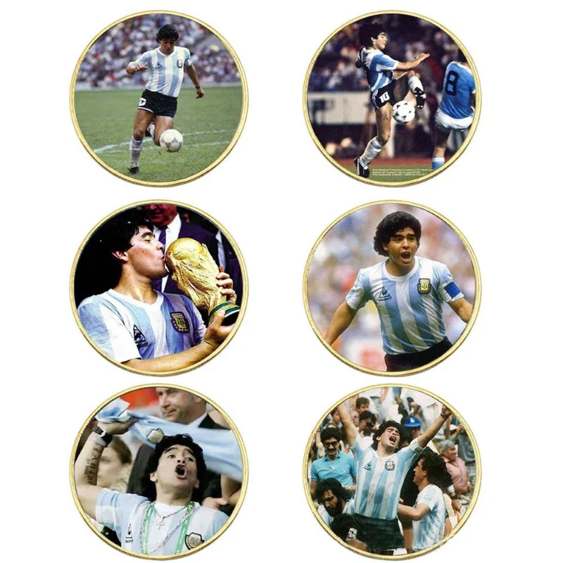Moeda Argentina Maradonaes Anime 4 Cm De Ferro 200 G 6 Unidades/lote
