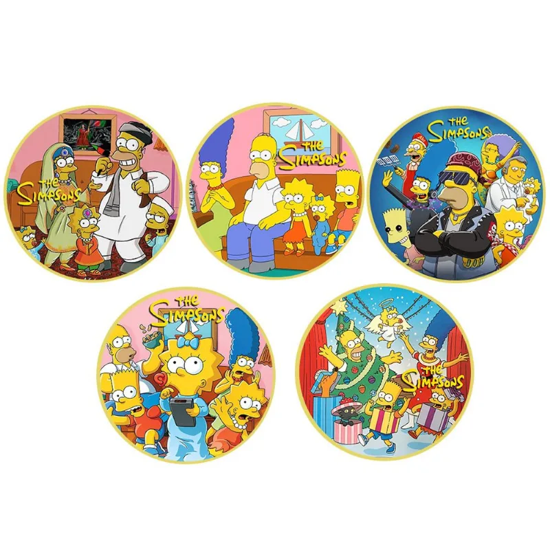 Coin Simpsons Anime 5 Unidades/lote De Ferro Comemorativo 175g