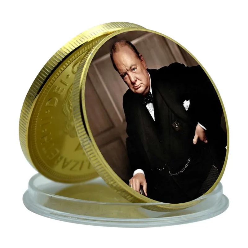 Moeda: Primeiro Ministro Britânico Churchill Anime 4cm 35g Iron