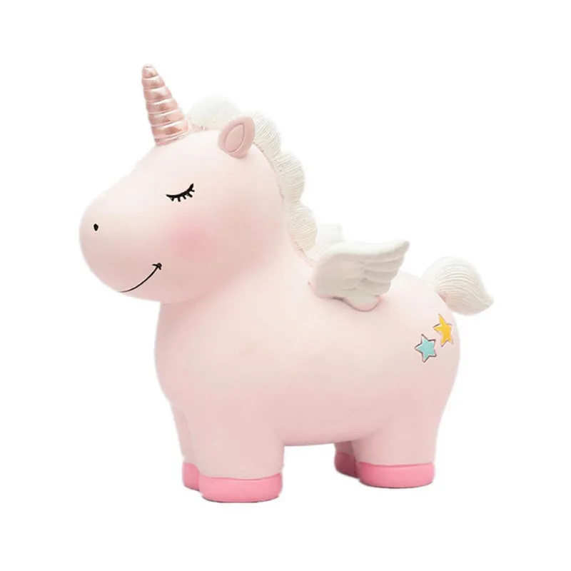 Resina De Caixa De Dinheiro Piggy Bank Fantasy Unicorn Para Crianças