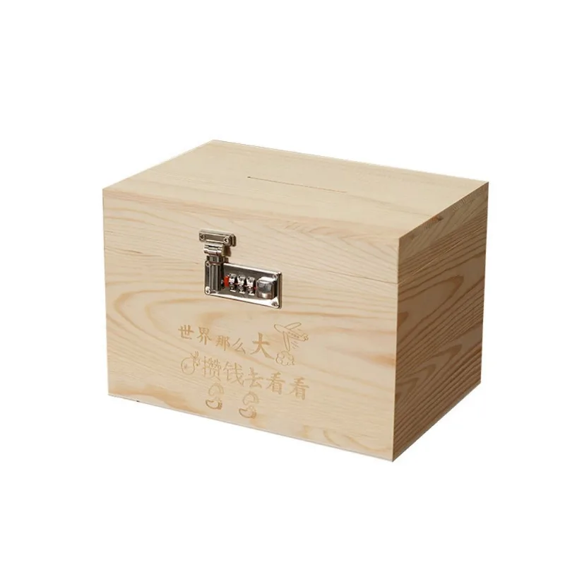 Cofrinho De Madeira Com Fechadura Para Crianças 14x10x11cm