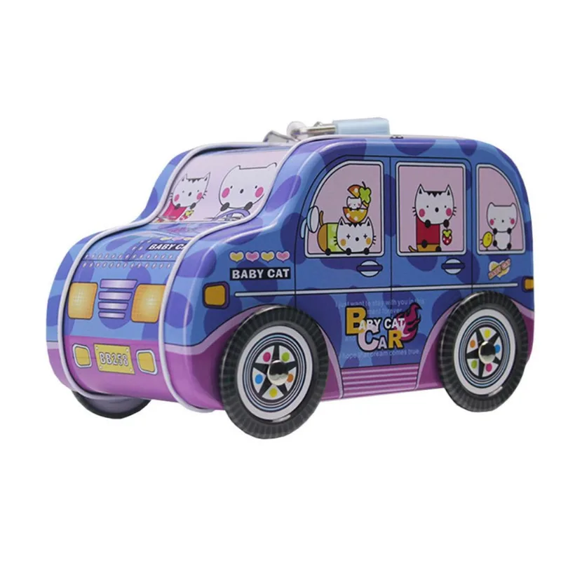 Forma De Carro Anti-Queda Piggy Bank Para Crianças Em Metal 15x8x9,5cm