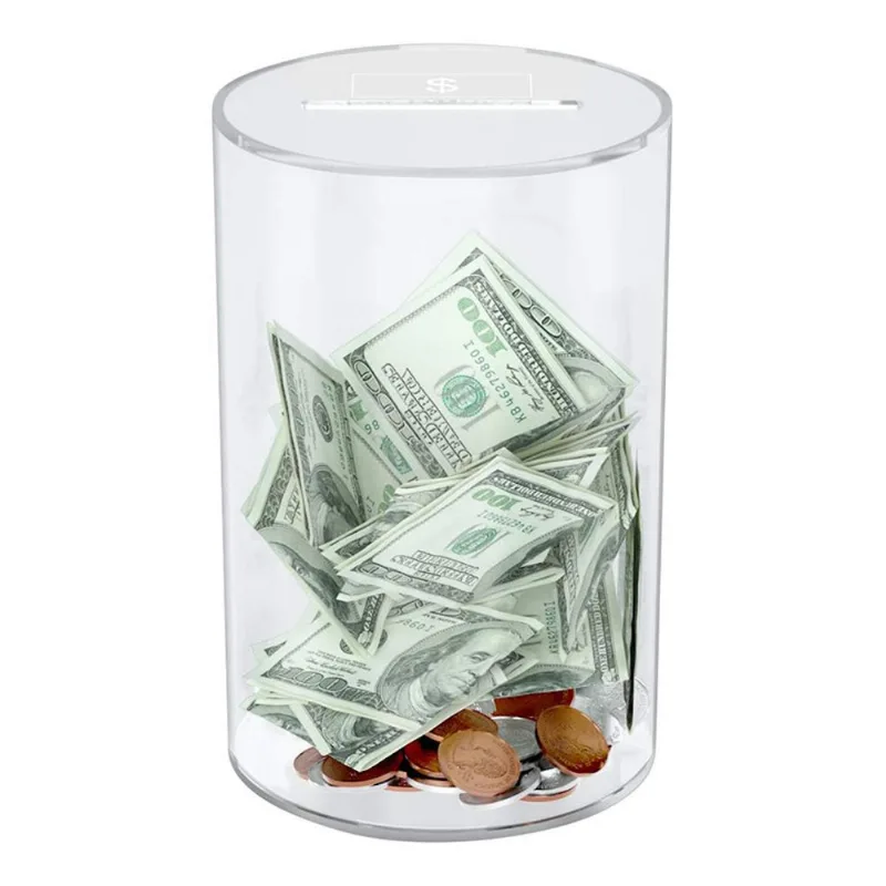 Piggy Bank Quadrado De Aço Inoxidável 12x12cm Para Crianças