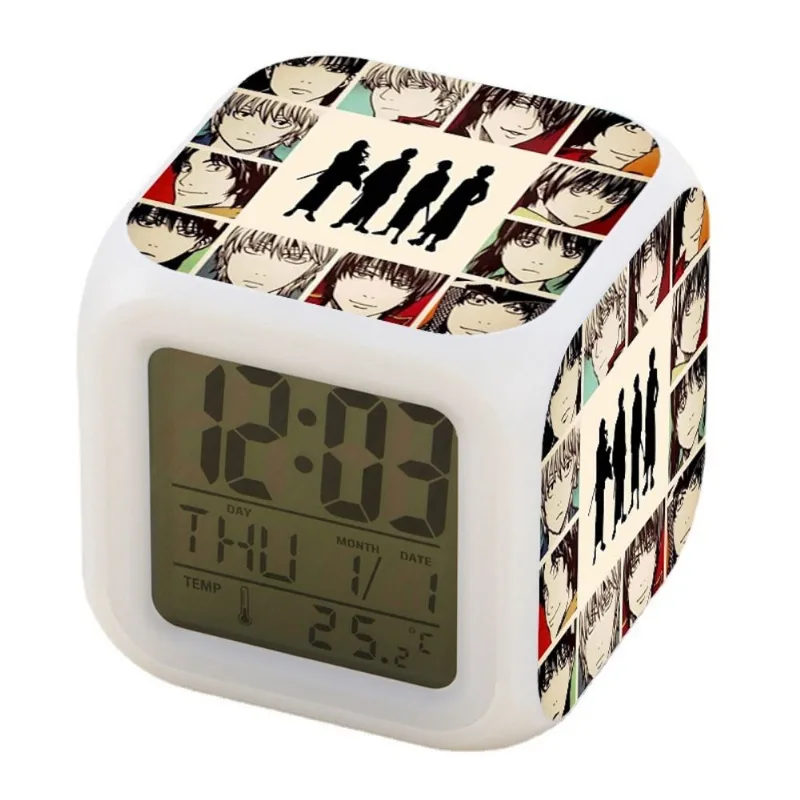 Despertador Digital Led Gintamas Square 8x8x8cm Para Crianças