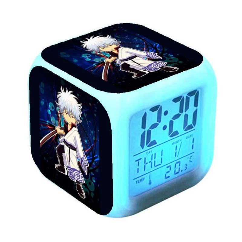 Despertador Digital Led Gintamas Square 8x8x8cm Para Crianças