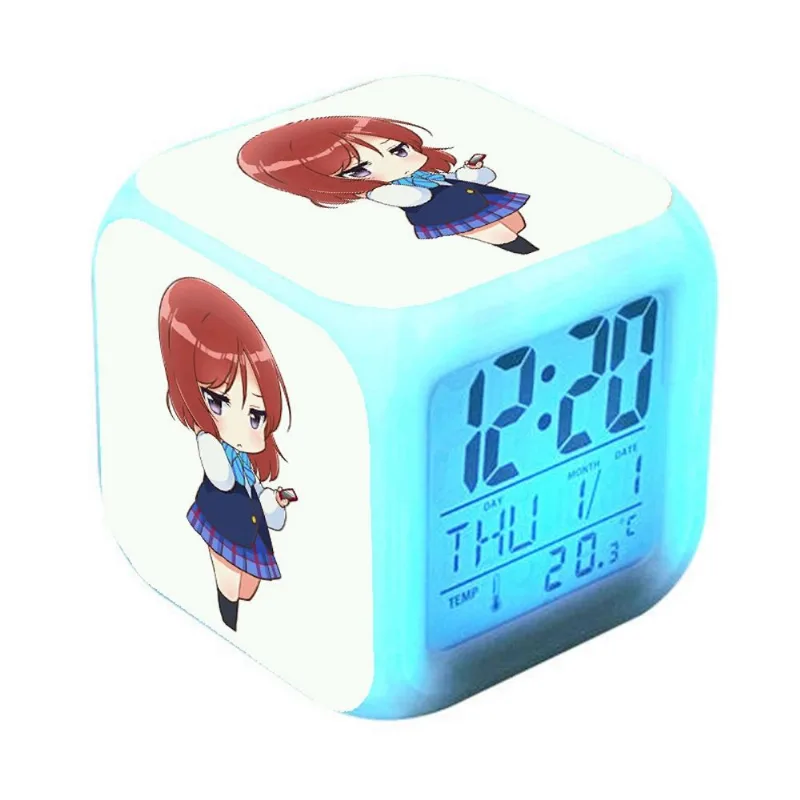 Despertador Digital Led Lovelive Square 8x8x8cm Para Crianças