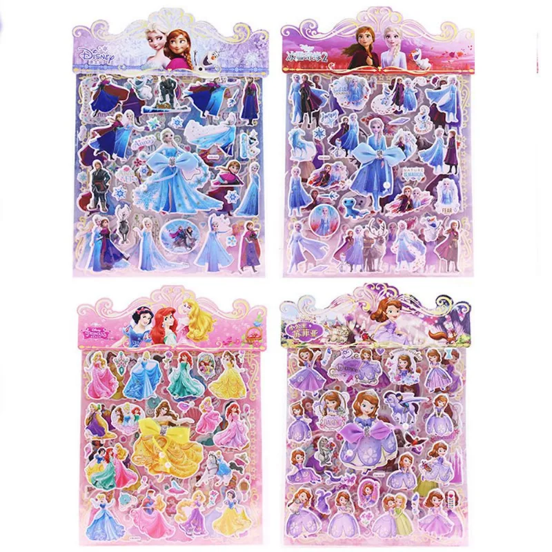 Adesivos 3D Puffy Princess Dress-up 4 Folhas Para Crianças