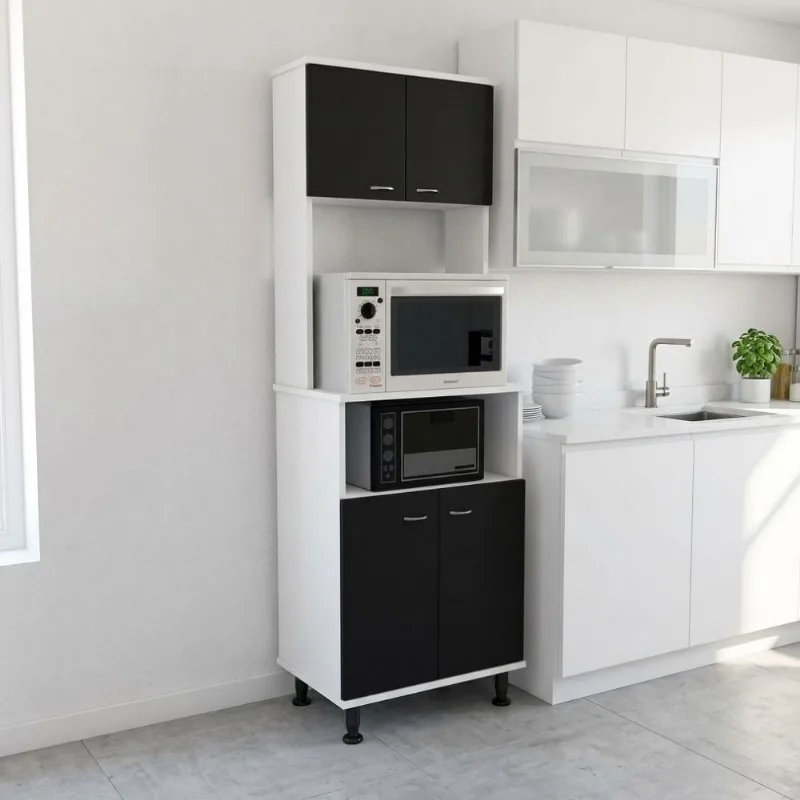 Mueble Alacena de Cocina Kitchen 54cm Melamina Blanco/Wengue Tuhome