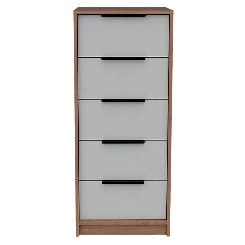 Cómoda 5 cajones Kaia miel/ blanco