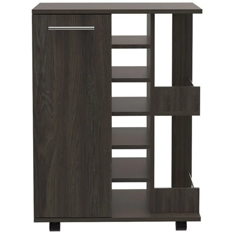 RTA Bar Cart w/ Smooth-Rolling Wheels - Espresso
