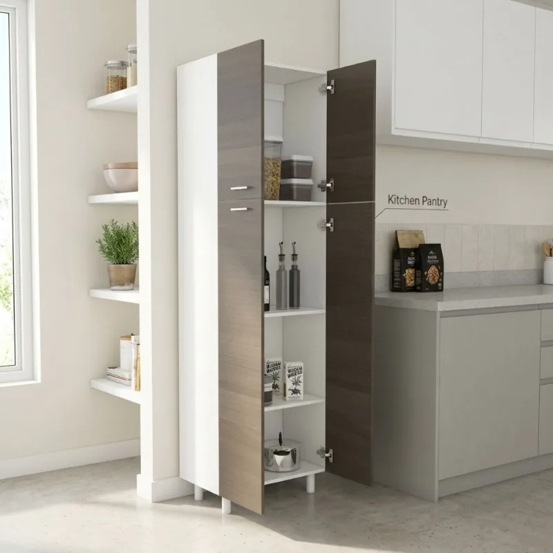 Mueble Alacena de Cocina Rossi 61cm Melamina Blanco/Olivo Tuhome