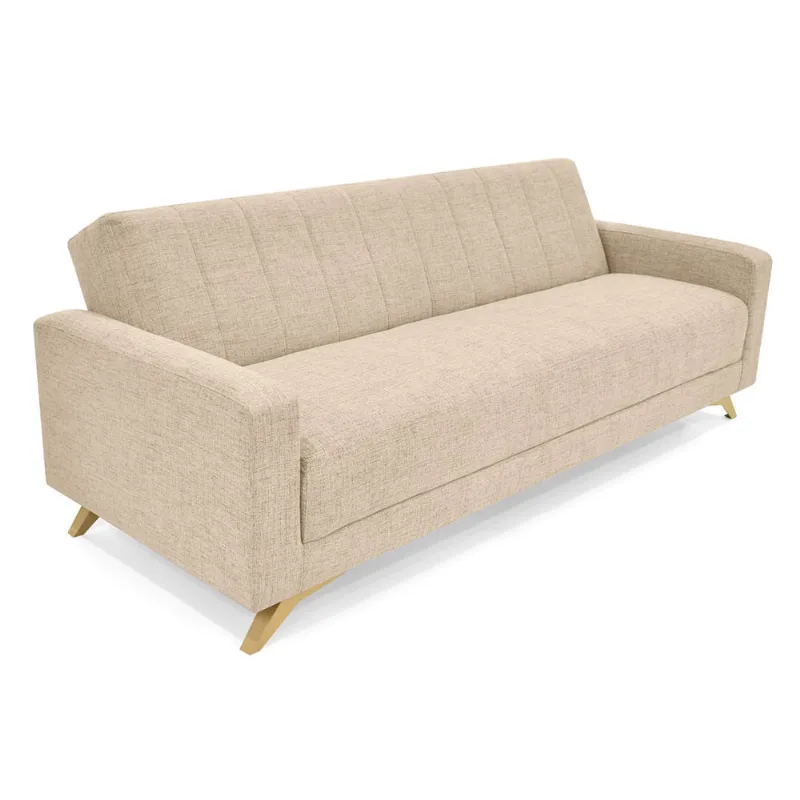 Sofá cama 3 puestos Dominic 80x206x90 cm beige Hogar Venecia