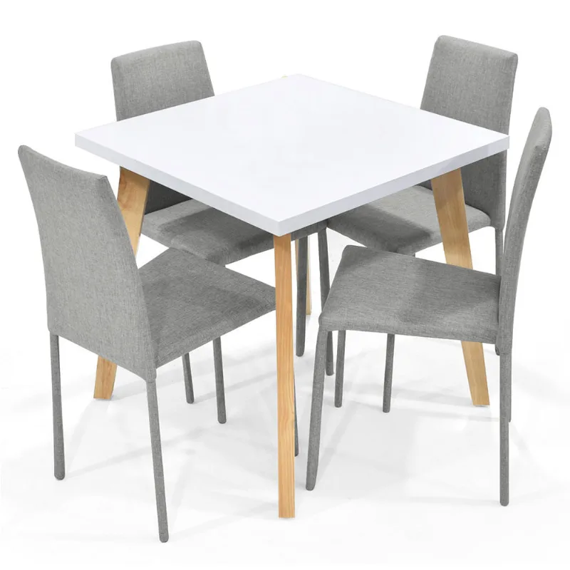 Comedor 4 sillas 76x76x76 cm Lyon Hogar Venecia