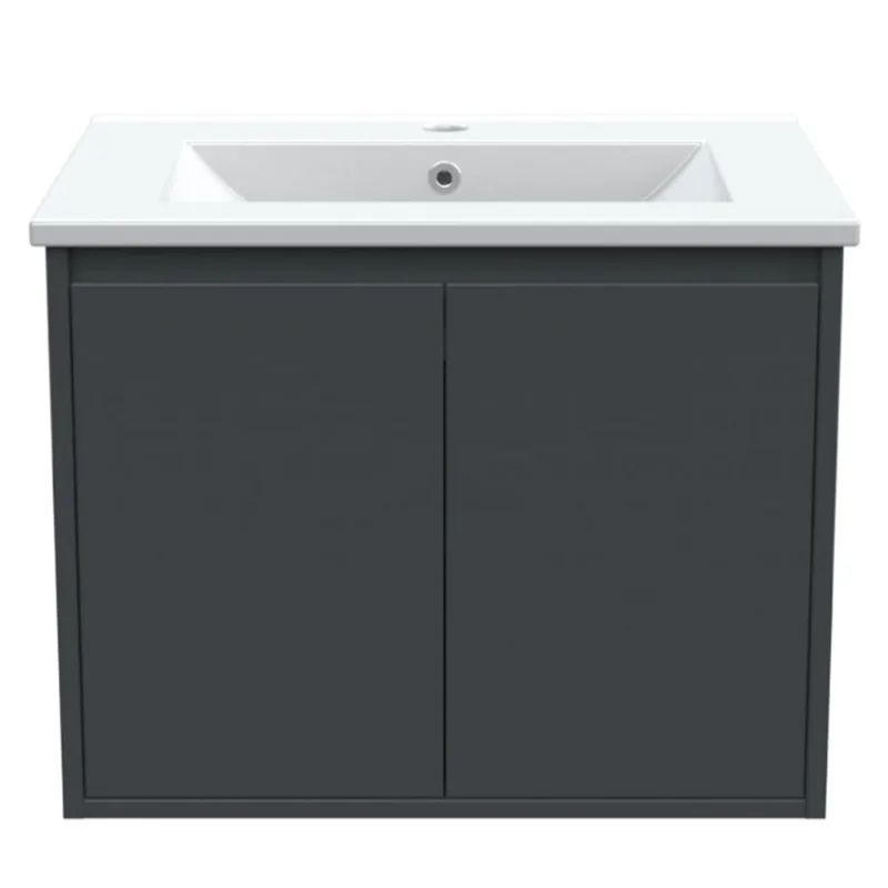 Mueble vanitorio flotante con lavamanos Amelie dark grey 46x60x46cm Stretto