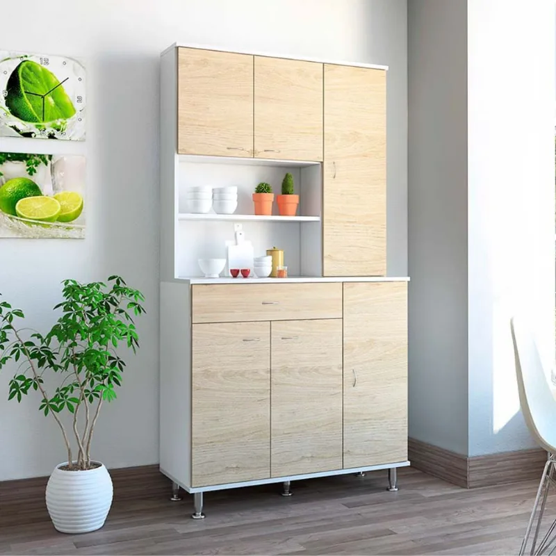 Mueble Alacena de Cocina Kitchen 90cm Melamina Blanco/Rovere Tuhome