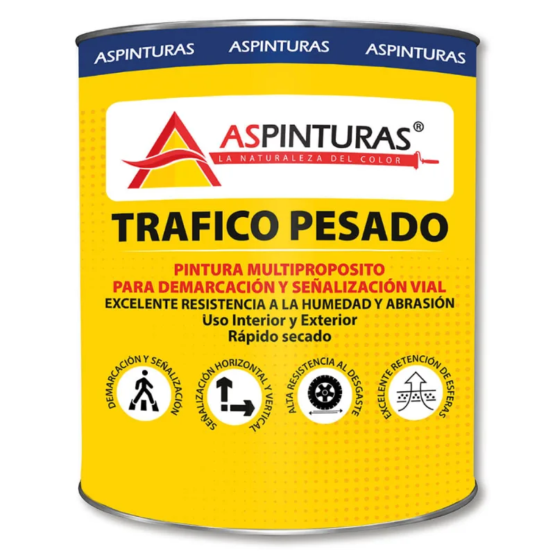 Pintura piso tráfico pesado 1/4 galón 10180170 rojo vivo 0.946L Aspinturas 1527558