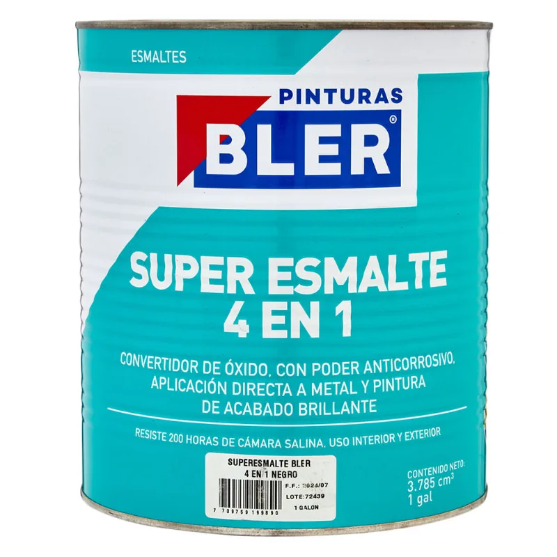 Esmalte sintético Superesmalte 4 en 1 negro GL Bler
