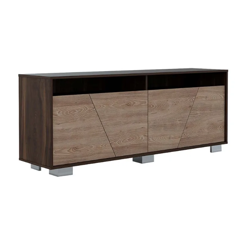 Mesa para TV 70" Melamina Fraktal Habano Tuhome