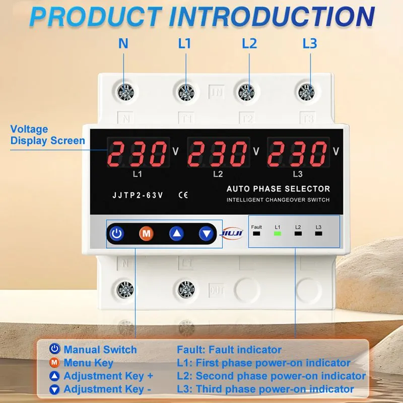Protetor De Tensão Comutação Automática De Fase 220v 63v/100v