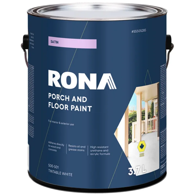 RONA Satin White Interior/Exterior Porch and Floor Paint - 3.78-L