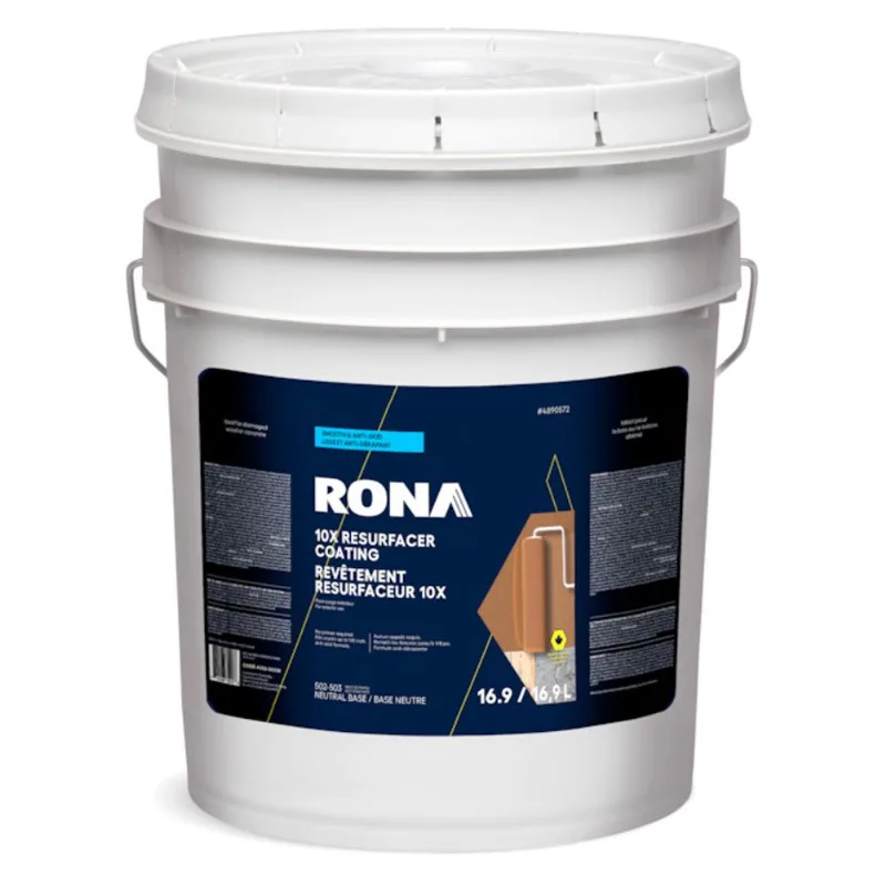 RONA Satin Finish Neutral Base Exterior Concrete and Wood Tintable Resurfacer Paint - 18-L