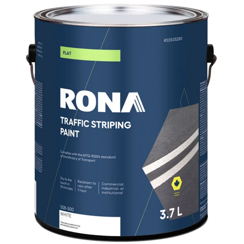 RONA Low Gloss White Acrylic Road Marking Paint - 3.78-L