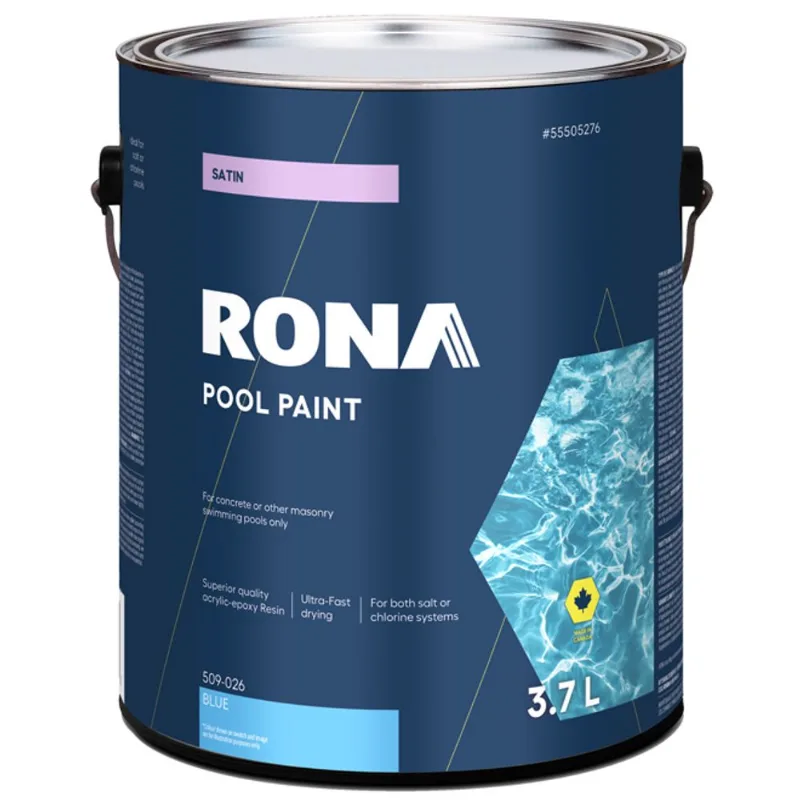 RONA Premium Satin Blue Pool Acrylic Paint - 3.7-L